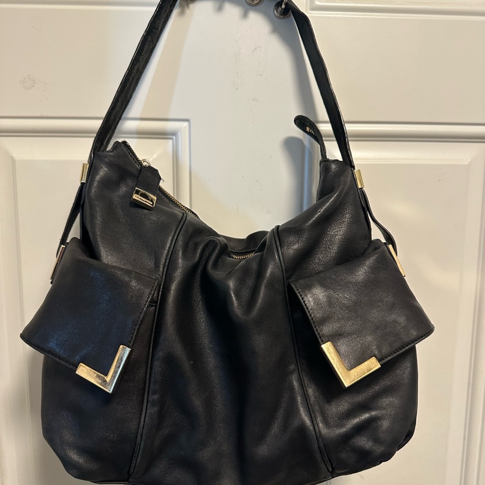 Michael Kors Beverly Black Shoulder Bag with Gold Accents Damaged - Picture 11 of 16